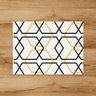 Jogo Americano Em Linho Padrão Geométrico Preto E Amarelo 30X40Cm 2 Peças - 1