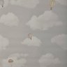 Papel de Parede Infantil Importado Vinílico Lavável Cinza com Nuvens Brancas e Balões Coloridos - 2