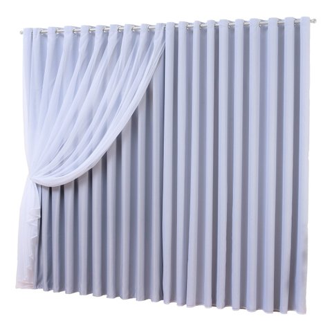 cortina voal liso forro tecido blackout branco 3,00x2,80