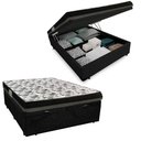 Ver imagem 1 de Cama Baú Casal Suede + Colchão Casal Ortobom Iso Dupla Face 60X138X188 Preto