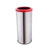 Lixeira Inox Com Aro Plástico 50 Litros Lixo Reciclável Cozinha - Vermelho - 1