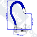 Ver imagem 3 de Torneira de Cozinha Parede Bica Flexível Silicone e Inox Azul Saída Lateral 1/4 de Volta C66