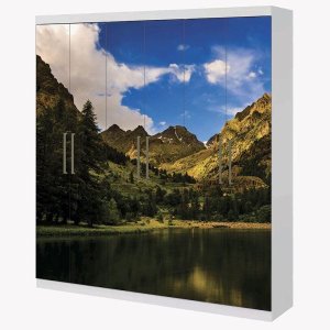 Adesivo Envelopamento Guarda-Roupa 2mx2m Lago com Montanha
