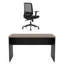 Ver imagem 2 de Conjunto Mesa de Escritório 140x60cm + Cadeira Ergonômica Reclinável Sistema Syncron Pistão Classe 4