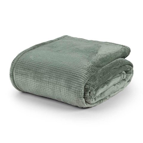 Cobertor Queen Dublin Manta Flannel Ultrasoft - Verde Louro