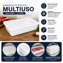 Ver imagem 6 de Bandeja Branca Acougue com Tampa 9 Litros Empilhavel Caixa Padaria Casa Multiuso 9L Organizador Plas