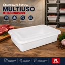 Ver imagem 7 de Bandeja Branca Acougue com Tampa 9 Litros Empilhavel Caixa Padaria Casa Multiuso 9L Organizador Plas
