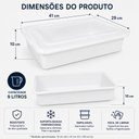 Ver mais imagens de Bandeja Branca Acougue com Tampa 9 Litros Empilhavel Caixa Padaria Casa Multiuso 9L Organizador Plas