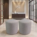 Ver imagem 7 de Kit 02 Puff Perse Decorativo Tecido Linho Banqueta Redondo