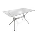 Ver imagem 2 de Conjunto Sala de Jantar Mesa Tampo de Vidro Retangular Loire e 6 Cadeiras Portugal Crome