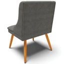 Ver imagem 3 de Kit 5 Cadeiras Decorativas Sala de Jantar Pés Palito de Madeira Firenze Suede Grafite/natural