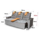 Ver imagem 3 de Sofá Retrátil e Reclinável 180cm Suede com Molas Espirais Europa King House