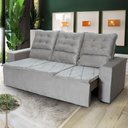 Ver imagem 1 de Sofá Retrátil e Reclinável 180cm Suede com Molas Espirais Europa King House