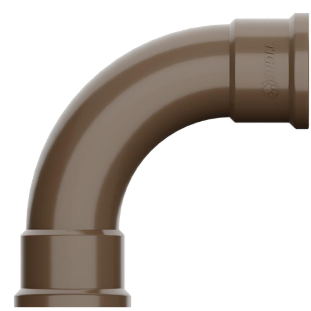 Curva De 90° Graus Soldável PVC Marrom Para Canos Tubos De Água Fria De 1” Polegadas 32mm Tigre - 2