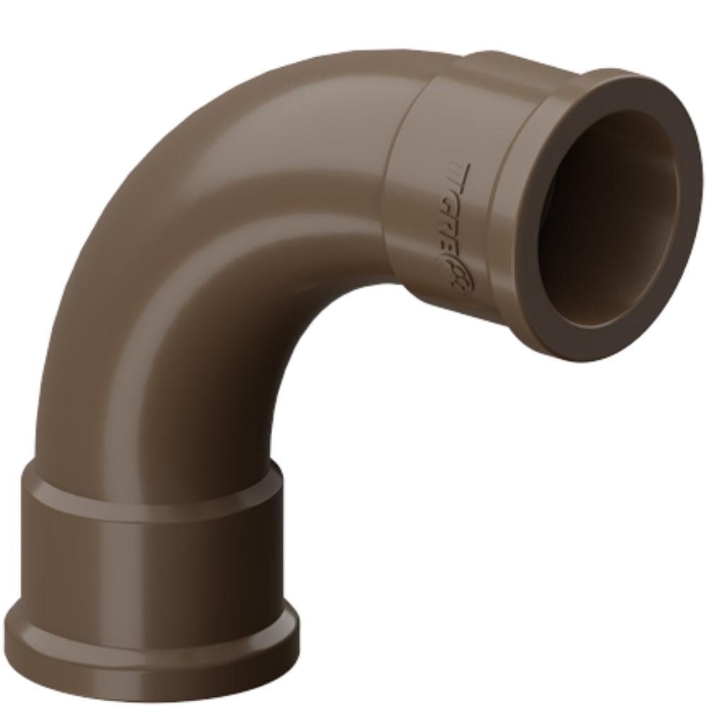 Curva De 90° Graus Soldável PVC Marrom Para Canos Tubos De Água Fria De 1” Polegadas 32mm Tigre - 1