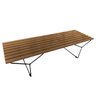 Banco Bertoia Ripado em Madeira com Base Preta Fosca - Madeira Natural - 120cm - 3