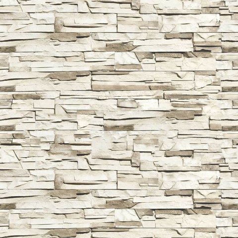 Papel de Parede Decorativo Pedra Canjiquinha Tons Areia 1,5m