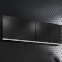 Ver imagem 2 de Armario Aereo 4 Portas Bp Lavinia 160 Cm Preto Eratto Moveis