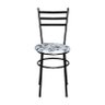 Cadeira para Mesa Epoxi Preta Assento Floral:floral Branco - 2