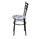 Ver imagem 3 de Cadeira para Mesa Epoxi Preta Assento Floral:floral Branco