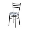Cadeira para Mesa Epoxi Preta Assento Floral:floral Branco - 1