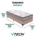 Ver imagem 2 de Cama Box com Colchão Solteiro Four Season Pillow Top Molas Ensacadas Bege Vtech