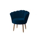 Ver imagem 2 de Poltrona Decorativa Pétala Luxo Veludo Azul Marinho Pés Palito - Visan Estofados