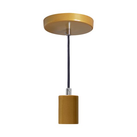 Pendente Tubo Cilindro Alumínio Dourado 4x6cm P/ 1xe27 St458