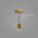 Ver imagem 2 de Pendente Tubo Cilindro Alumínio Dourado 4x6cm P/ 1xe27 St458