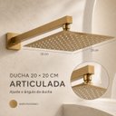 Ver imagem 6 de Ducha Chuveiro Articulado Dourado Escovado Aço Inox 304 Luxo