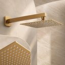 Ver imagem 1 de Ducha Chuveiro Articulado Dourado Escovado Aço Inox 304 Luxo