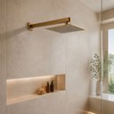 Ver imagem 7 de Ducha Chuveiro Articulado Dourado Escovado Aço Inox 304 Luxo
