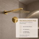 Ver imagem 5 de Ducha Chuveiro Articulado Dourado Escovado Aço Inox 304 Luxo