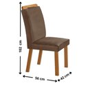 Ver imagem 4 de Conjunto Mesa de Jantar 90cm com 4 Cadeiras Estofadas Multimóveis Crrft-CON047 Madeirado/Cappuccino