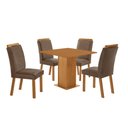 Ver imagem 2 de Conjunto Mesa de Jantar 90cm com 4 Cadeiras Estofadas Multimóveis Crrft-CON047 Madeirado/Cappuccino