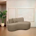Ver imagem 4 de Sofá Feijão Orgânico Curvo Decorativo Forma Orgânica Linho para Sala e Escritorio