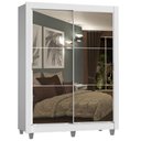 Ver imagem 3 de Guarda-roupa Solteiro Madesa Dallas Plus 2 Portas de Correr de Espelho 4 Gavetas com Pés - Branco