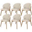 Ver imagem 1 de Kit 06 Cadeiras de Jantar e Estar Living Estofada Mia L02 Linho Palha - Lyam Decor