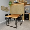 Ver imagem 1 de Conjunto Mesa Madeira Maciça Bernardo 1,30m Ferragem Preta com 4 Cadeiras Tramontina Preta