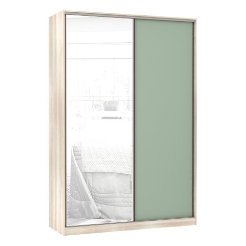 Guarda-roupa Solteiro Luciane 2 Portas de Correr 3 Gavetas Prime Plus Alumínio com Espelho 160 Cm