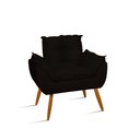 Ver imagem 2 de Kit 02 Cadeiras Poltronas Opala Suede Black Cor:preto
