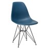 Cadeira Charles Eames Eiffel Dkr - Azul Petróleo - Base Aço Preto - 1