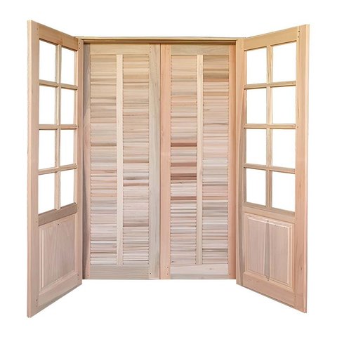Porta Balcão de Abrir / Abrir Meia Almofada Madeira Padrão Cedro Reto Bat 14cm - 2.15 (a) X 1.20 (l)