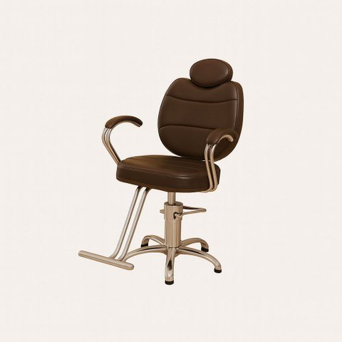 Cadeira Reclinável Hidráulica de Salão de Beleza - Cabeleireiro e Barbearia - Marrom Escuro