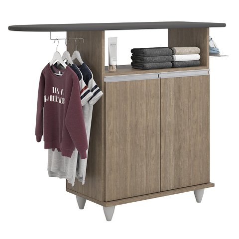 Tábua de Passar com Balcão 02 Portas Angel Castanho 119 cm - D'Rossi DRossi