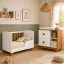 Ver imagem 3 de Conjunto Berço 2 em 1 e Cômoda 4 Gavetas Apolo Quarto Bebê