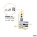 Ver imagem 3 de Adaptador Filtro Saída em 90° P/ Mangueira 1/4 5/16 e 3/8