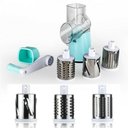 Ver imagem 1 de Cortador Fatiador Legumes 3 Laminas Verduras Ralador Alimentos Queijo Cozinha - Azul .