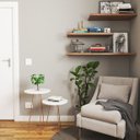 Ver imagem 3 de Conjunto de Mesas Apoio e Lateral Pés de Ferro Bronze:Branco
