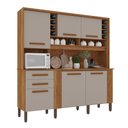 Ver imagem 1 de Armário de Cozinha 6 Portas 2 Gavetas Catar Cinamomo/off White